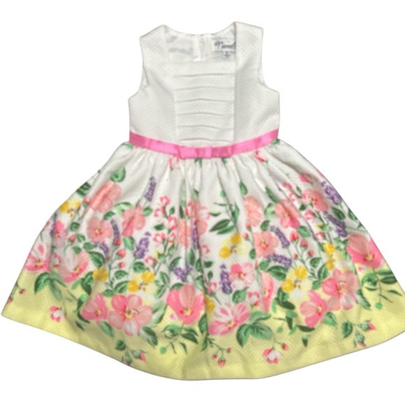 Nanette Kids Spring Easter Summer Party Floral Dress Crinoline - Picture 1 of 4